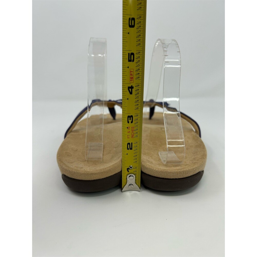 Vionic Rest Bella II Women's Thong Flip Flop Sandals Purple Bow Gold Tips Size 8 - Picture 7 of 10